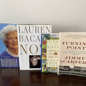 Jimmy Carter autographed book plusLauren Bacall, Hillary Clinton & Barbara Bush